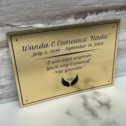 Customer Gallery - DIY Cremation Urn Plate - Brushed Gold - 5.75" w x 4.25" h