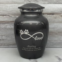 Customer Gallery - Small Infinite Love Pet Cremation Urn - Gunmetal Gray