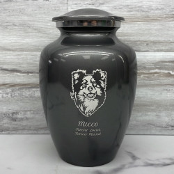 Customer Gallery - Large Australian Shepherd Dog Cremation Urn - Gunmetal Gray