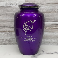 Customer Gallery - Unicorn Cremation Urn - Purple Luster