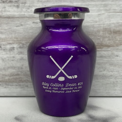 Customer Gallery - Hockey Sticks Keepsake Urn - Purple Luster