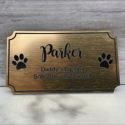Customer Gallery - DIY Pet Cremation Urn Plate - Brushed Gold - 4" w x 2.25" h
