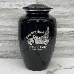 Customer Gallery - Riding with Angels Motorcycle Cremation Urn - Jet Black