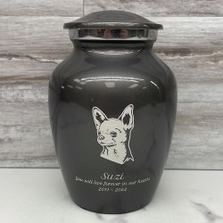 Customer Gallery - Small Chihuahua Dog Cremation Urn - Gunmetal Gray