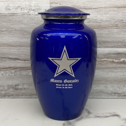 Customer Gallery - Dallas Star Cremation Urn - Midnight Blue