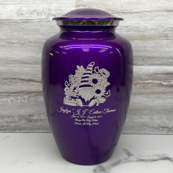 Customer Gallery - Garden Gnome Cremation Urn - Purple Luster