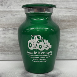 Customer Gallery - Modern Tractor Keepsake Urn - Shamrock Green