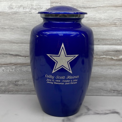 Customer Gallery - Dallas Star Cremation Urn - Midnight Blue
