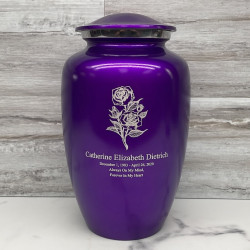Customer Gallery - Rose Cremation Urn - Purple Luster