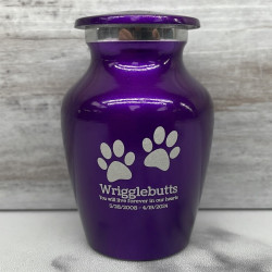 Customer Gallery - Keepsake Pawprints Pet Cremation Urn - Purple Luster