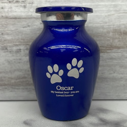 Customer Gallery - Keepsake Pawprints Pet Cremation Urn - Midnight Blue