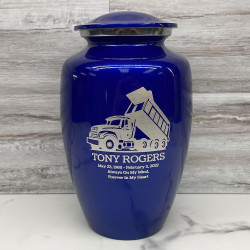 Customer Gallery - Dump Truck Cremation Urn - Midnight Blue