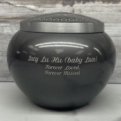 Customer Gallery - Small Odyssey Pet Urn - Gunmetal Gray