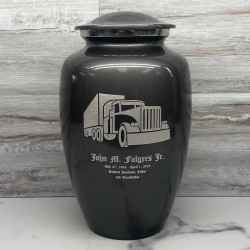 Customer Gallery - Semi Truck Cremation Urn - Gunmetal Gray