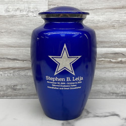 Customer Gallery - Dallas Star Cremation Urn - Midnight Blue