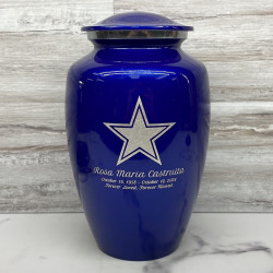 Customer Gallery - Dallas Star Cremation Urn - Midnight Blue