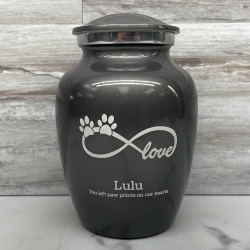 Customer Gallery - Small Infinite Love Pet Cremation Urn - Gunmetal Gray