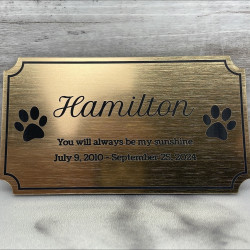 Customer Gallery - DIY Pet Cremation Urn Plate - Brushed Gold - 4" w x 2.25" h
