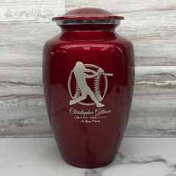 Customer Gallery - Baseball Cremation Urn - Ruby Red