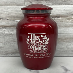 Customer Gallery - His Grace Is Enough Sharing Urn - Ruby Red
