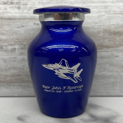 Customer Gallery - Fighter Jet Plane Keepsake Urn - Midnight Blue