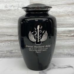 Customer Gallery - Electric Guitar Angel Wings Cremation Urn - Jet Black