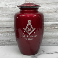 Customer Gallery - Masonic Cremation Urn - Ruby Red