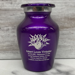 Customer Gallery - Bowling Keepsake Urn - Purple Luster