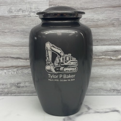 Customer Gallery - Excavator Cremation Urn - Gunmetal Gray