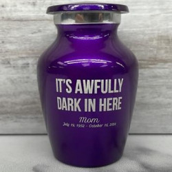 Customer Gallery - It's Awfully Dark In Here Keepsake Urn - Purple Luster