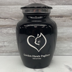 Customer Gallery - Small Loving Cat Pet Cremation Urn - Jet Black