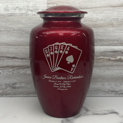 Customer Gallery - Playing Cards Cremation Urn - Ruby Red