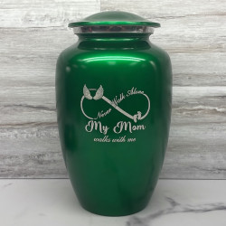 Customer Gallery - My Mom Walks With Me Cremation Urn - Shamrock Green