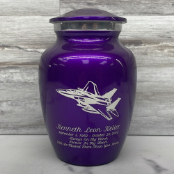 Customer Gallery - Fighter Jet Plane Sharing Urn - Purple Luster