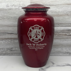 Customer Gallery - Firefighter Cremation Urn - Ruby Red