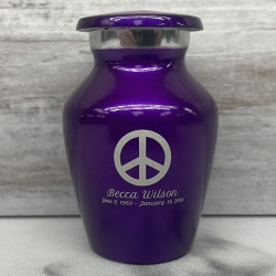 Customer Gallery - Peace Keepsake Urn - Purple Luster