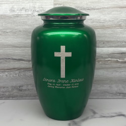 Customer Gallery - Cross Cremation Urn - Shamrock Green