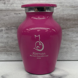 Customer Gallery - Keepsake Cat Silhouette Pet Cremation Urn - Rose Pink