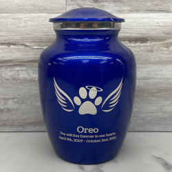 Customer Gallery - Small Angel Wings Pet Cremation Urn - Midnight Blue