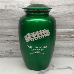 Customer Gallery - Harmonica Cremation Urn - Shamrock Green