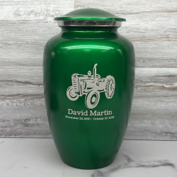Customer Gallery - Classic Tractor Cremation Urn - Shamrock Green