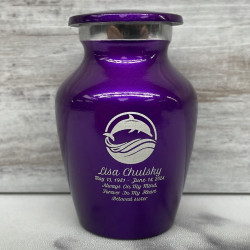 Customer Gallery - Dolphin Keepsake Urn - Purple Luster
