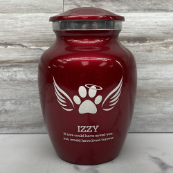 Customer Gallery - Small Angel Wings Pet Cremation Urn - Ruby Red