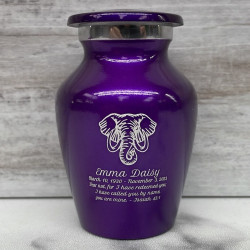 Customer Gallery - Elephant Keepsake Urn - Purple Luster