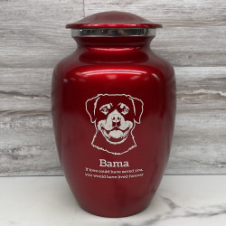Customer Gallery - Large Rottweiler Dog Cremation Urn - Ruby Red
