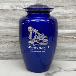 Customer Gallery - Excavator Cremation Urn - Midnight Blue