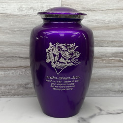 Customer Gallery - Running Horses Cremation Urn - Purple Luster