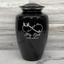 Customer Gallery - My Dad Walks With Me Cremation Urn - Jet Black