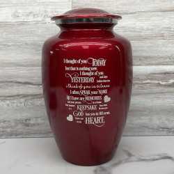 Customer Gallery - I Thought Of You Today Cremation Urn - Ruby Red