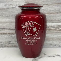 Customer Gallery - Playing Cards Cremation Urn - Ruby Red